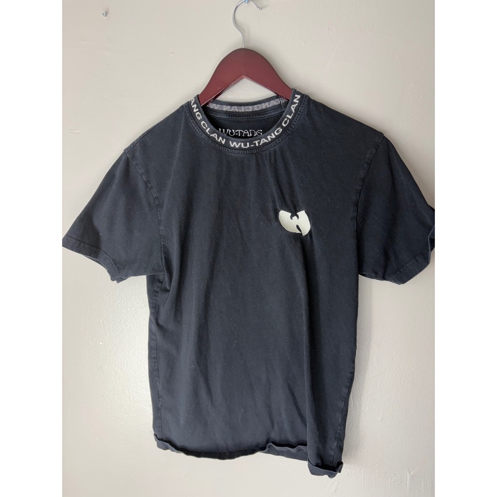 Wu-Tang Clan Mens Black Graphic T-Shirt Branded Logo Collar Hip Hop Tee Size M
